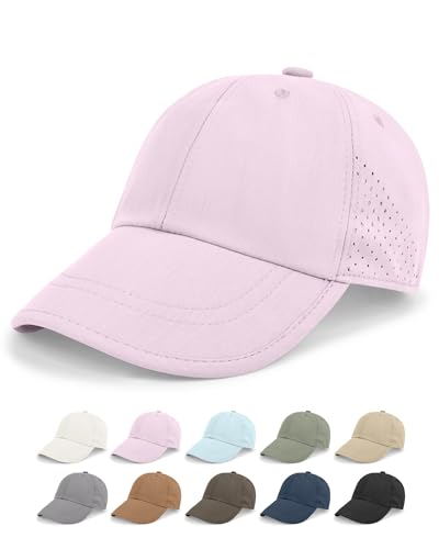 Rosoz Unisex Baseball Cap Vintage UPF 50+ Unstructured Men Women Dad Hat - color: Pink