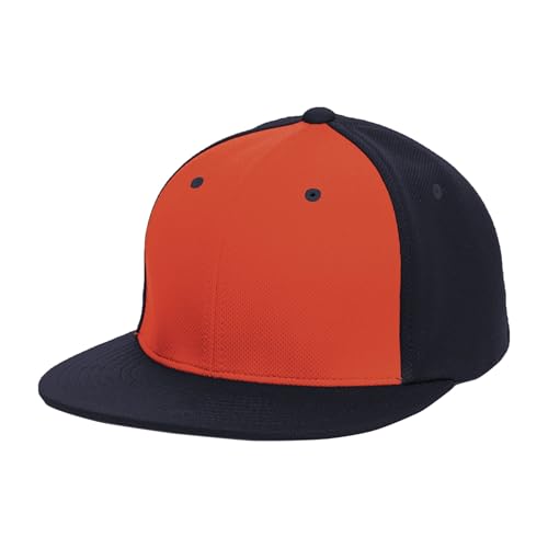 Pacific Headwear Unisex-Adult Pacific Headwear Premium P-tec Flexfit® Cap - color: Orange/Navy/Navy, size: X-Small