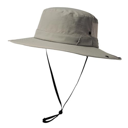 TOP-EX Wide Brim Bucket Sun Hat for Men & Women, Quick-Dry Boonie Hat, Mesh - color: Light Gray, size: Medium-Large