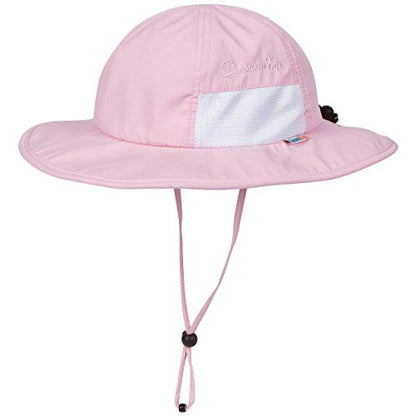 SwimZip UPF 50 Kids' Wide Brim Sun Hat, Sun Protection Hat - Baby & Toddler - color: Pink, size: 2-8 Years