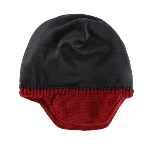 Home Prefer Mens Winter Hat Knit Earflap Hat Stocking Caps with Ears Beanie Hat - color: Red