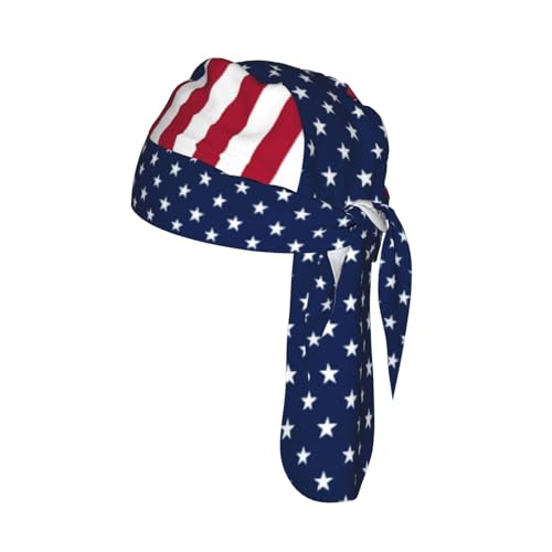 Do Rag Skull Cap Breathable Cycling Cap Adjustable Headscarf Helmet Liner for Men Women - color: Flag
