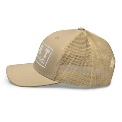 NG Boat Bring Out Ass and Titties Curved Bill Trucker Hat Mid Crown Adjustable Funny Adult Humor Cap - color: Khaki