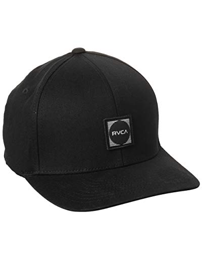 RVCA Men's Flexfit Curved Brim Fitted Hat - color: Rvca Flexfit/Black, size: Small-Medium