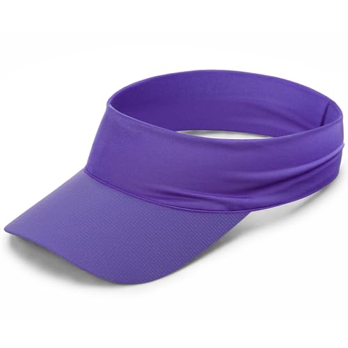 Cooling Sun Stretchy Visor Hat for Men Women,Soft Headband Visors - color: 1-purple