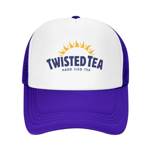 Mens Twisted Trucker Hat Mesh Snapback Adjustable Baseball Cap - color: Purple