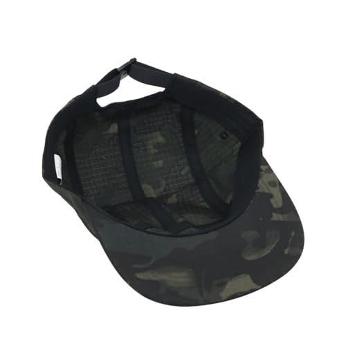 WITHMOONS Low Profile 5 Panel Hat Cap Waterproof Golf Camp Fishing Lightweight Jockey Flat Bill YZ20114 - color: Camoblack, size: Large