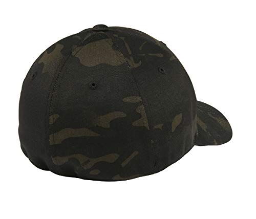 Spartan Skull Warrior Helmet Molon Labe/ΜΟΛΩΝ ΛΑΒΕ - Come and Take Embroidered Flex Fitted Baseball Hat - color: Multicam Black, size: Small-Medium