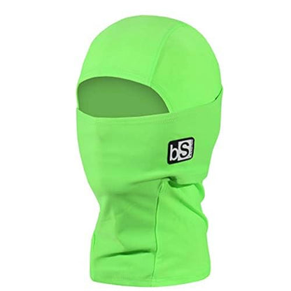 BLACKSTRAP Kids' Hood ExoHinge Balaclava Ski Mask, Helmet Compatible, Keeps Kids Comfortable and Warm - color: Bright Green, size: One Size