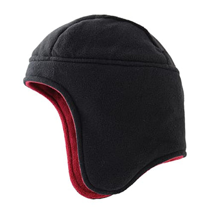 Home Prefer Mens Womens Warm Fleece Beanie Earflap Winter Hat Outdoor Winter Cap - color: Wine Red