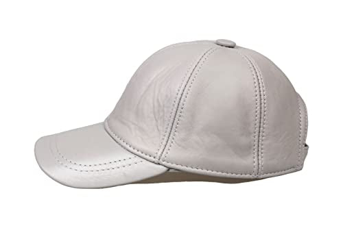 Genuine Leather Unisex Baseball Cap - color: Gray