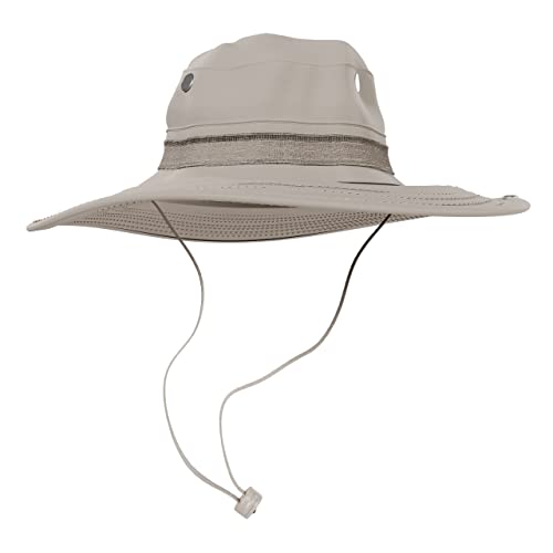 BaHoki Essentials Military Style Bucket Hat - Camo Outdoor Hat with Adjustable Strap - Wide Brim Safari Hat - style: Khaki
