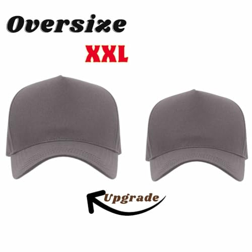 Oversize XXL Mesh Trucker Hat for Men Big Head High Crown Baseball Cap - color: Grey