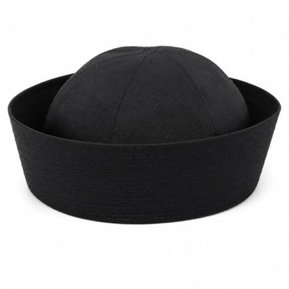 LOGOFUN Adjustable Captain Sailor Hat for Costume Parties, Black