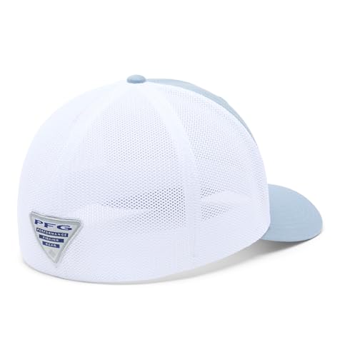 Columbia Unisex PFG Logo Mesh Ball Cap - color: Dockside Blue/White/Us Fish Flag, size: Small-Medium