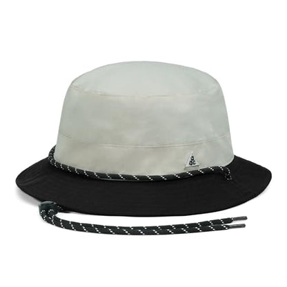 CLAPE Sun Protection Bucket Hat for Men Women, Reversible Packable Sun Hat with Chin Strap for Travel Hiking Beach - color: Bk2601-lightgrayblack