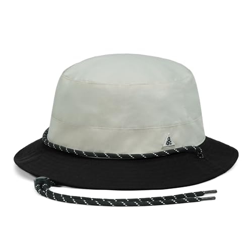 CLAPE Sun Protection Bucket Hat for Men Women, Reversible Packable Sun Hat with Chin Strap for Travel Hiking Beach - color: Bk2601-lightgrayblack