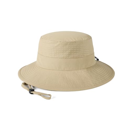 VOBOOM Unisex Wide Brim UV Protection Fishing Sun Hat - color: Khaki