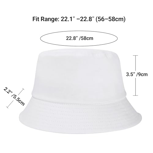 Umeepar Unisex 2 Pack Cotton Bucket Hat Packable Sun Hat for Men Women - color: White +Beige Yellow
