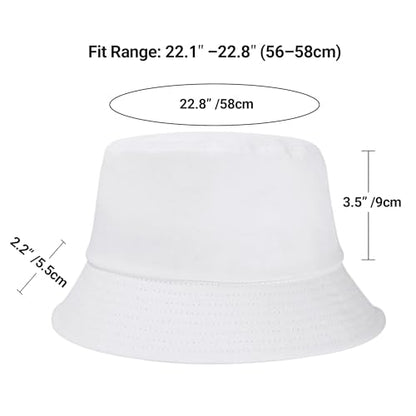 Umeepar Unisex 2 Pack Cotton Bucket Hat Packable Sun Hat for Men Women - color: White +Beige Yellow