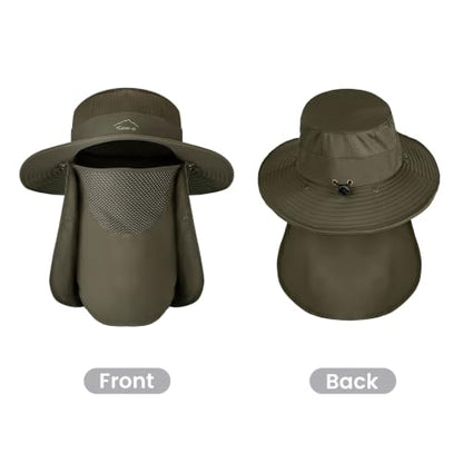 Sun Hats for Men Women UPF 50+ Waterproof Bucket Hat - color: Army Green