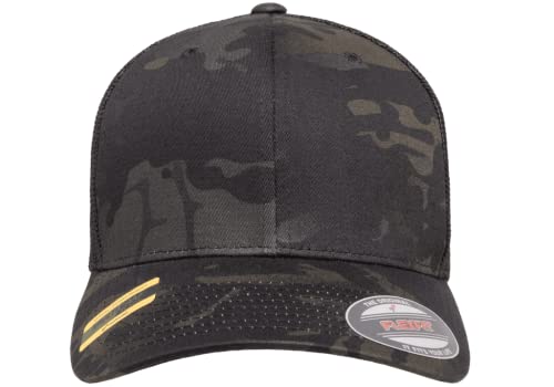 Mrlahat 6511 Flexfit Trucker Mesh One Size Fitted Cap 6 Panels with Black Bandana - color: Multicam Black