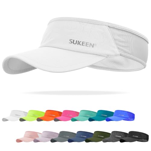 Sukeen Lightweight Sports Sun Visor Hat for Men Women - color: White