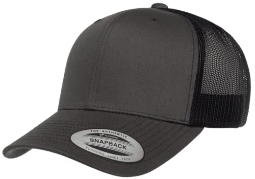 L2K Classics Plain Trucker Mesh Cap Baseball Cap - Mens Hats Trucker Hats for Men - color: Charcoal/Black