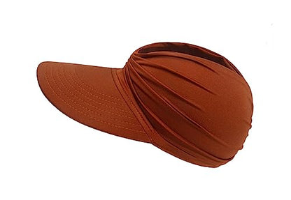 Sun Hat Women Beach Visor Cap UV Protection with Wide Brim Packable Summer Sport Ponytail Sun Cap - color: Coffee