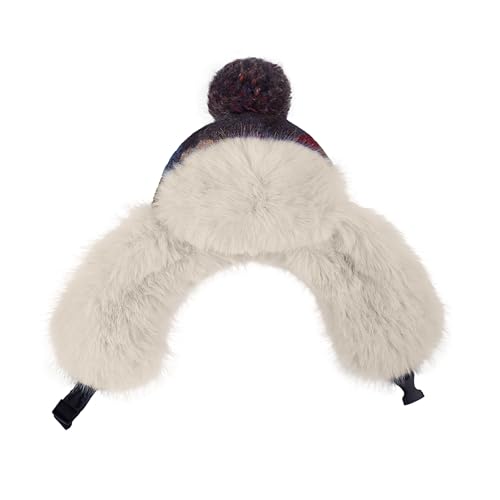 MioCloth Winter Pompom Beanie Hat for Women Girls Fluffy Knit Beanie Faux Fur Skull Cap Warm Crochet Earflap Hat - color: Purple