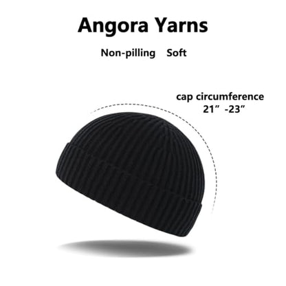 Fisherman Beanie for Men Knit Trawler Beanie Short Cuffed Watch Cap for Men Women - color: Yellow