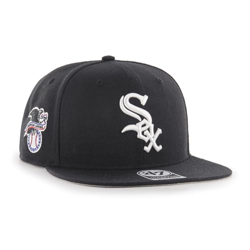 47 MLB Sure Shot Captain Hat Adjustable Structured 6-Panel Snapback Hat Cap, Adult One Size Fits All - color: Chicago White Sox