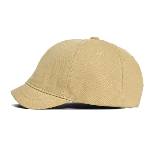 Men's Short Brim Baseball Cap Quick Dry Lightweight Breathable Adjustable Unstructured Dad Hat - color: Khaki