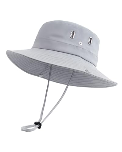 Zylioo XL XXL Boonie Hat for Big Heads, UPF50+ Wide Brim Sun Hat - color: Grey, size: X-Large