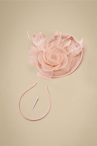 BABEYOND Fascinators Hats for Women Tea Party Mesh Flower Pillbox Derby Hat - color: Peach Fuzz