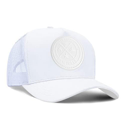 Urban Effort Trucker Hat for Men & Women, Mesh Back Baseball Cap, 5 Panel - color: White/White, style: Mesh Back
