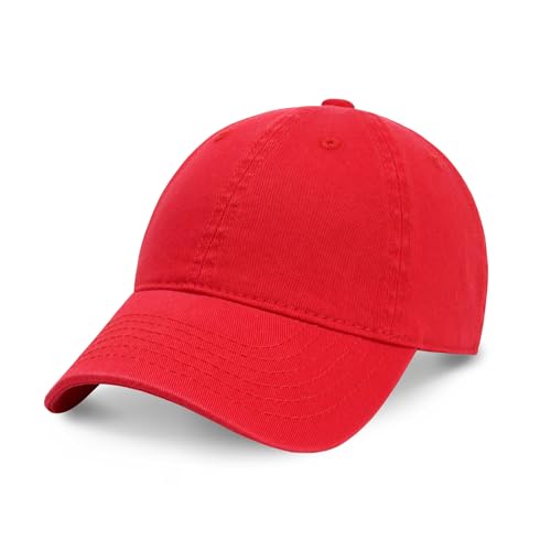 CHOK.LIDS Everyday Premium Cotton Dad Hat Adjustable Baseball Cap Unisex - color: Red
