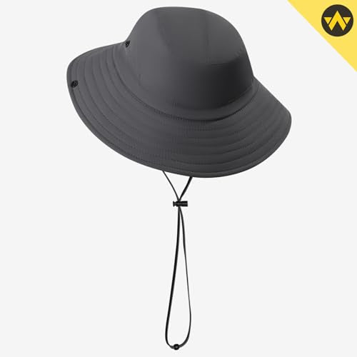 WANDER Sun Bucket Hat UPF 50+ Quick-Dry Wide Brim Fishing Boonie - color: Dark Grey