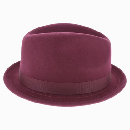 Hats in the Belfry Paine Stingy Brim Fedora - color: Burgundy, size: Medium