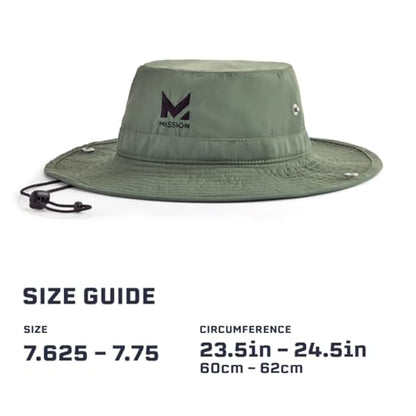 MISSION Cooling Bucket Hat - Unisex Wide-Brim Hat for Men & Women - Lightweight, Foldable & Durable - Cools Up to 2 Hours - color: Bronze Green