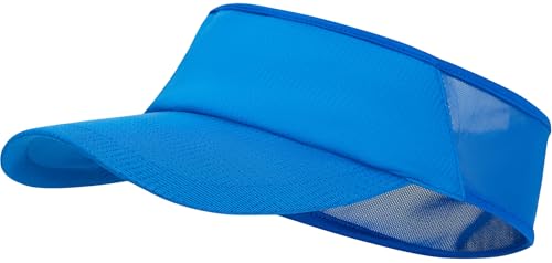 Sports Sun Visor Women Men, Cooling Stretchy Visor Hats Summer Packable Ponytail Sun Hat for Running, Golf, Tennis - color: 1pc Royal Blue