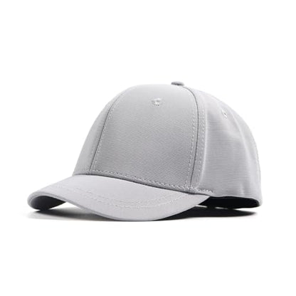 Short Brim Stretch Fitted Baseball Caps Men's Solid Structured Full Closed Cap Curved Brim Elastic Closed Back Hat K272 - color: Grey