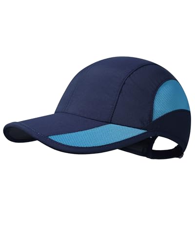 GADIEMKENSD Quick Dry Running Hat, UPF50+, Cooling Breathable Mesh, Water-Repellent, Plain & Packable, Anti-Glare - color: Navy