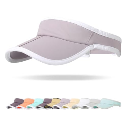 Sun Visor Caps Foldable Brim Adjustable Visor Hats for Women Men - color: Lightpurple