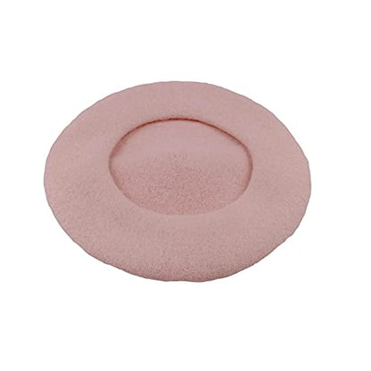 Handmade Wool Beret Hat French Style Needle Felt Flower Beanies Women Winter Autumn Cap - color: Peach, size: 7 1/8-7 3/8