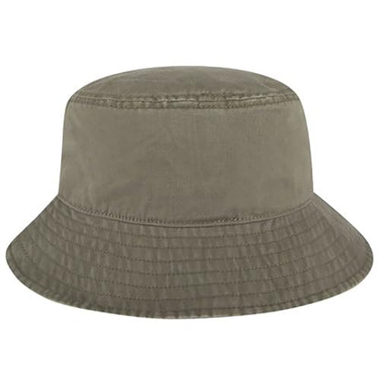 Ashen Fane Garment Washed Combed Cotton Twill Packable Lightweight Unisex Bucket Hat - color: Olive Green, size: Medium