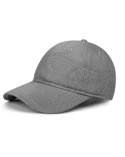 Zylioo Small Baseball Cap for Men Women, Adjustable Unstructured Dad Hat - color: Gray-fits 21.7"-22.4"/55cm-57cm