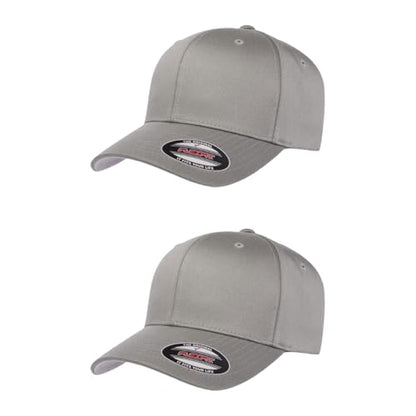 Flexfit Wooly Combed 6-Panel Structured Baseball Cap | Stretch Fitted - color: Grey, size: Large-X-Large