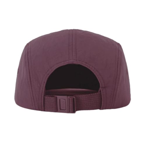 5 Panel Running Hat Waterproof Nylon Sun Hat Quick Dry Plain Baseball Cap for Men Women - color: Dark Red