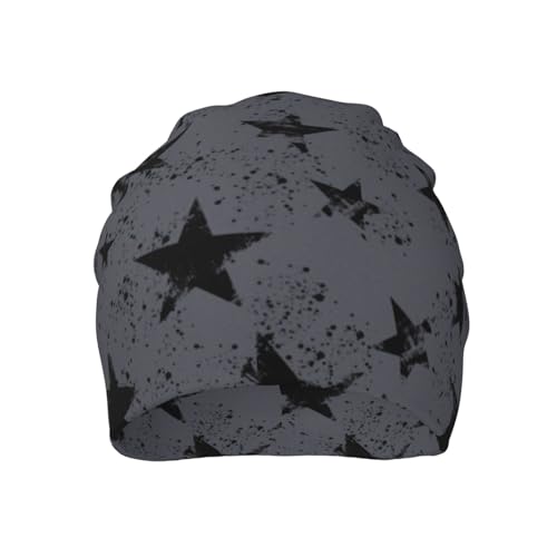 Slouchy Beanie Hat Skull Cap Chemo Headwear Baggy Hats for Men Women Running Cycling - color: Light Gray Geometry